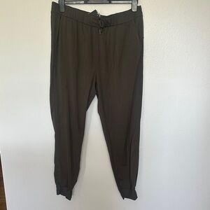 Women’s Olive Green Drawstring Track Joggers